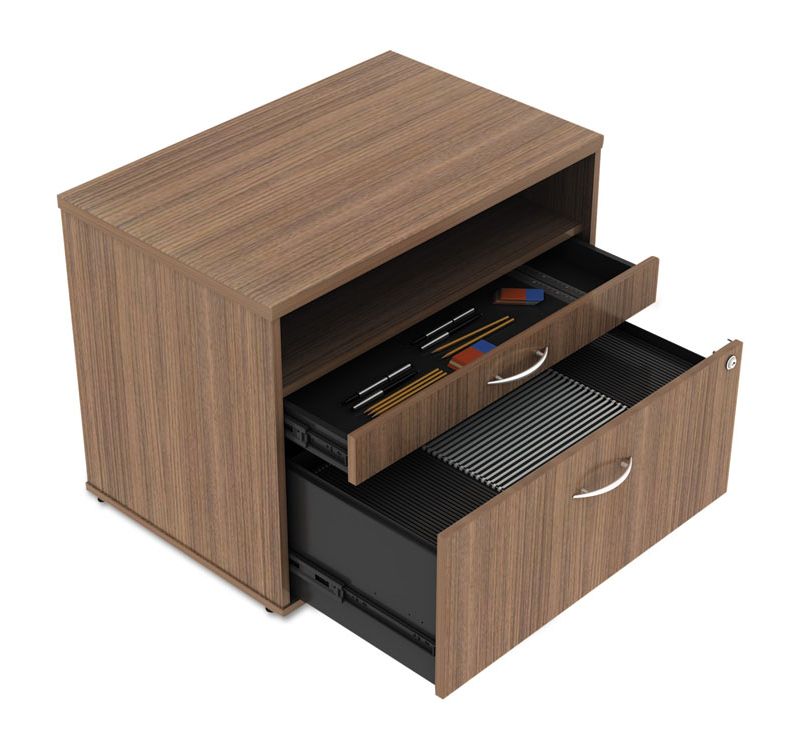 Alera Open Office Series Low File Cabinet Credenza, 29 1/2x19 1/8x22 7/8,Walnut LS583020WA