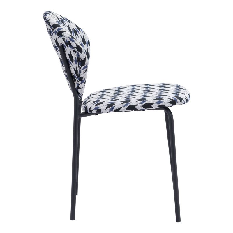 Set of 2 Coral Dining Chairs Geometric Print/Black - ZM Home