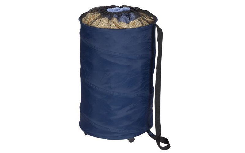 Household Essentials Rolling PopUp HamperStorage Can Blue