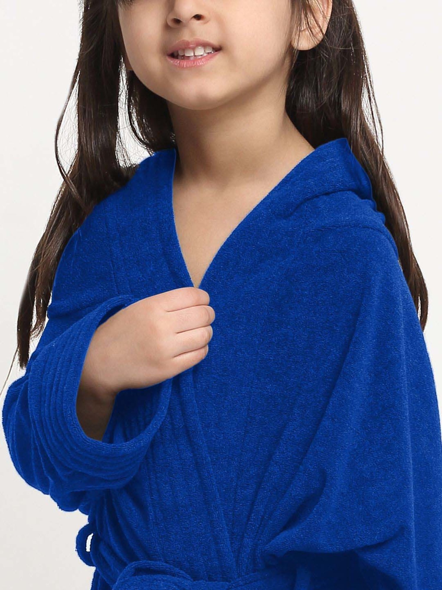 Creeva Everyday Red & Navy 225 GSM Micro Terry Bathrobe with Front Pocket & Kimono Collar