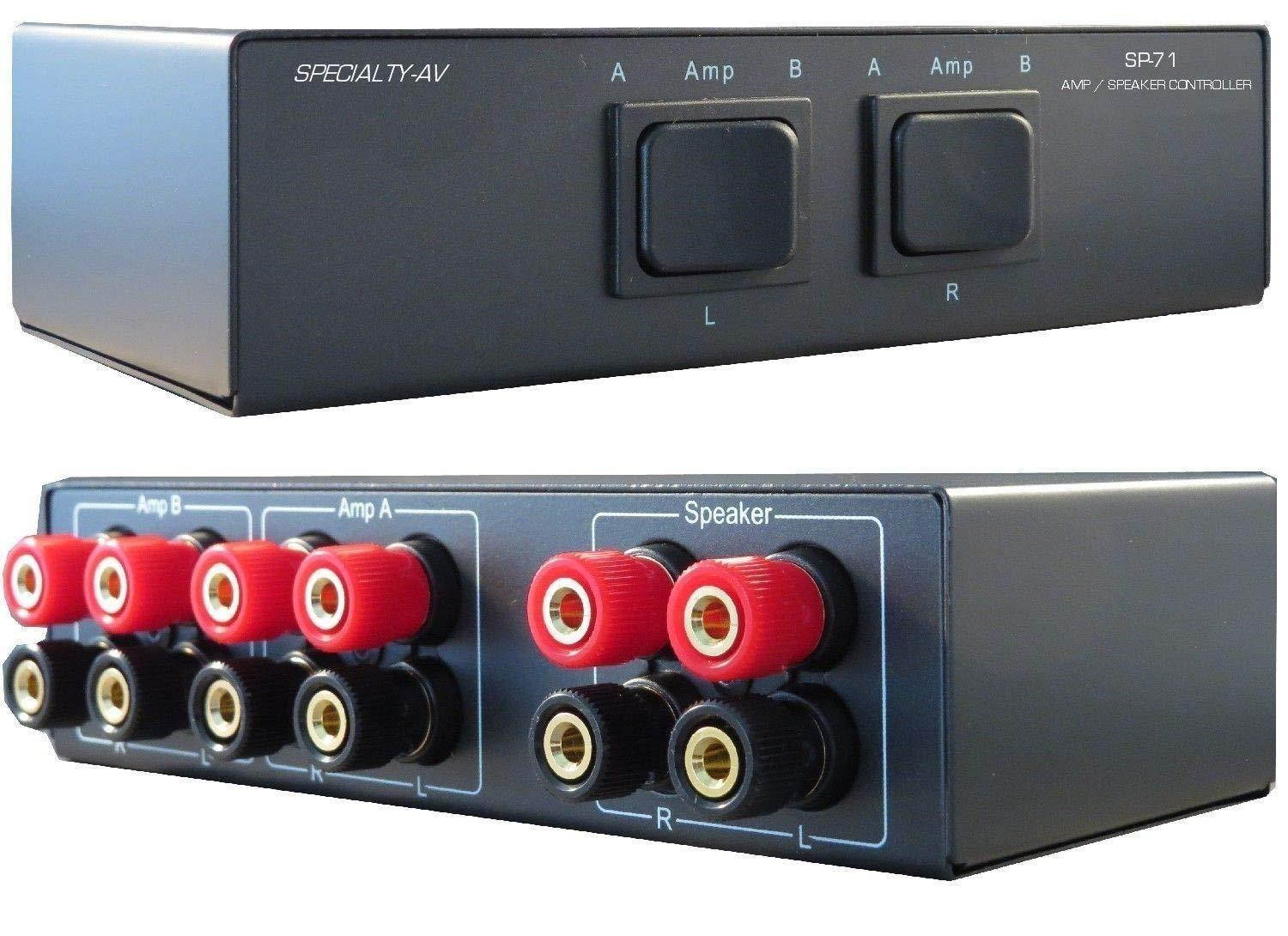 2-Way Amp Amplifier Receiver to 1 One Pair of Speakers Selector Switch Switcher Splitter Combiner