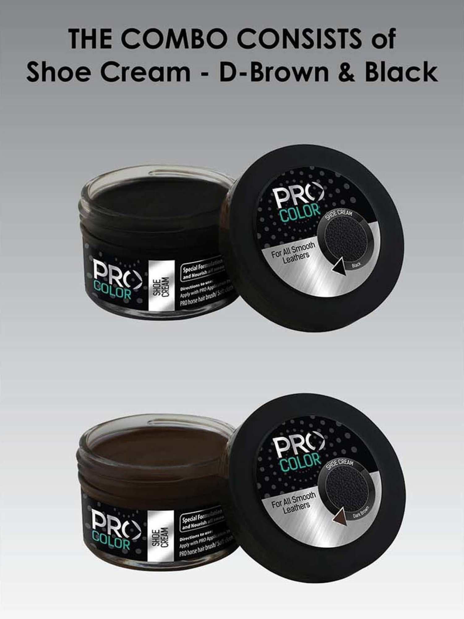 Pro Dark Brown & Black Shoe Cream Combo