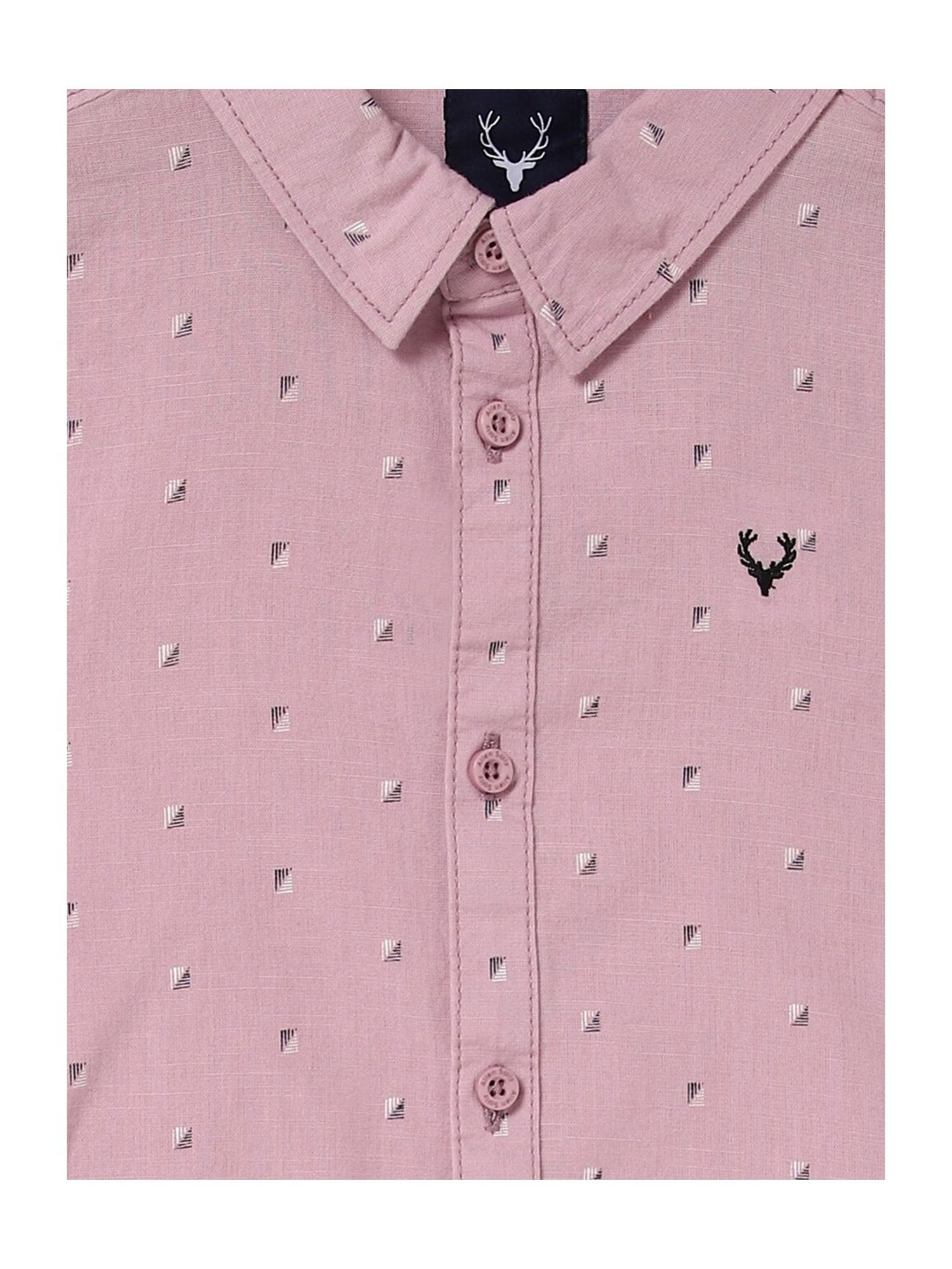 Allen Solly Junior Dusty Pink Printed Full Sleeves Shirt