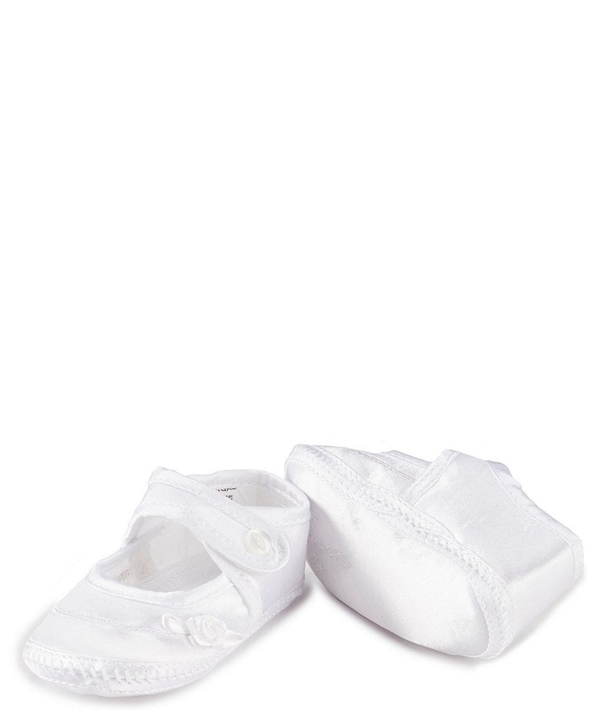 Edgehill Collection Baby Girls' Newborn-9 Months Mary Jane Rosebud Crib Shoe Christening Shoes