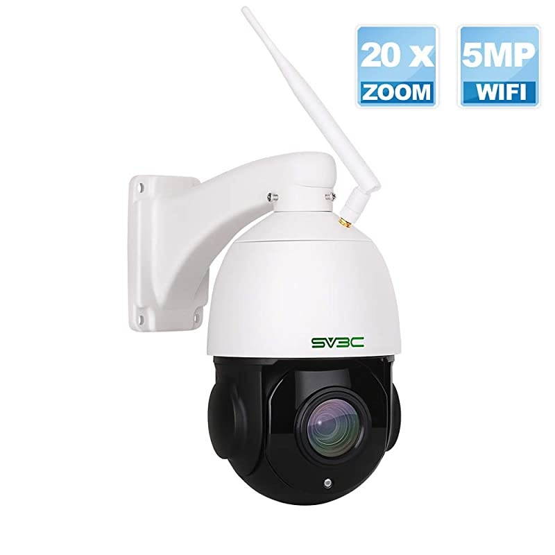 5MP PTZ WiFi Security Camera Outdoor,  Pan Tilt with 20X Optical Zoom Wireless Surveillance CCTV IP Camera, HD 5 Megapixels 196ft Night Vision Camera, IP66 Waterproof Camera with Audio
