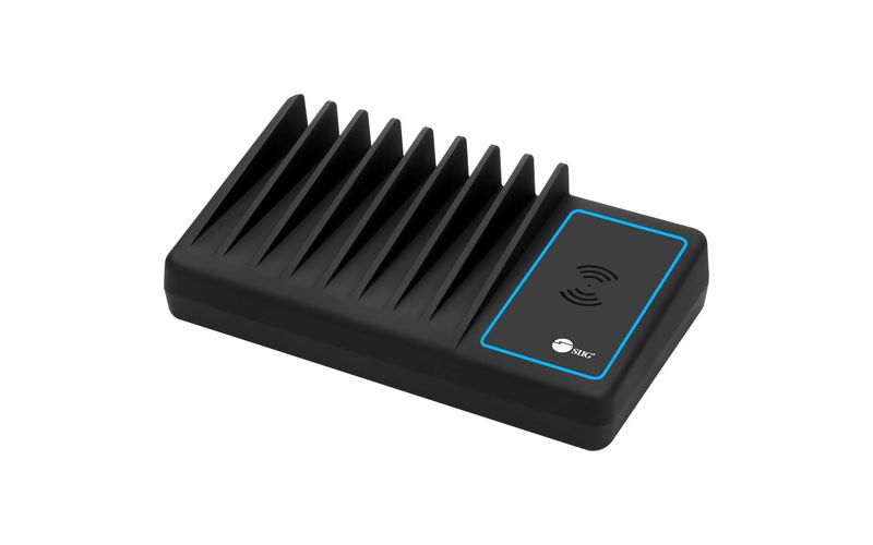 SIIG 10-Port USB-A/C & Wireless Charging Station With Ambient Light Deck - Wired/Wireless - Smartphone, USB Device - Charging Capability