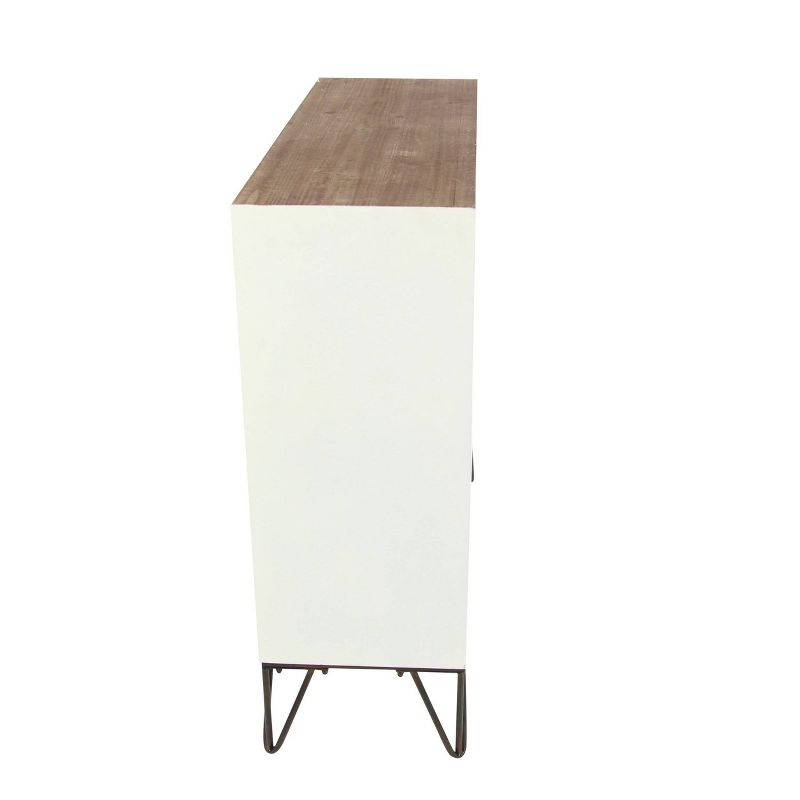 Wood and Metal 7 Drawer Buffet White/Black - Olivia & May