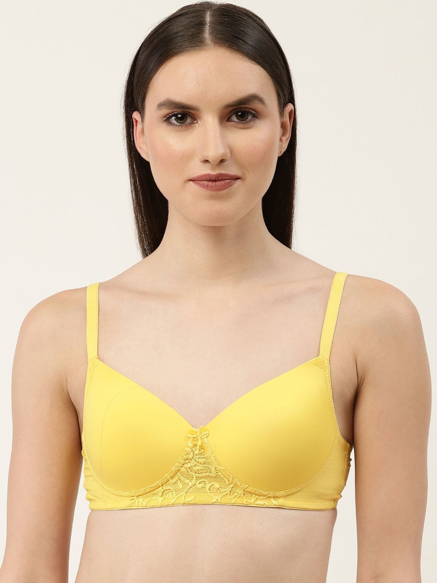 Leading Lady Yellow Full Coverage T-Shirt Bra