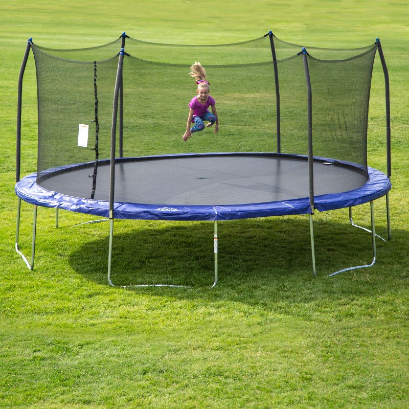 Skywalker Trampolines 17' Oval Trampoline with Enclosure - Blue