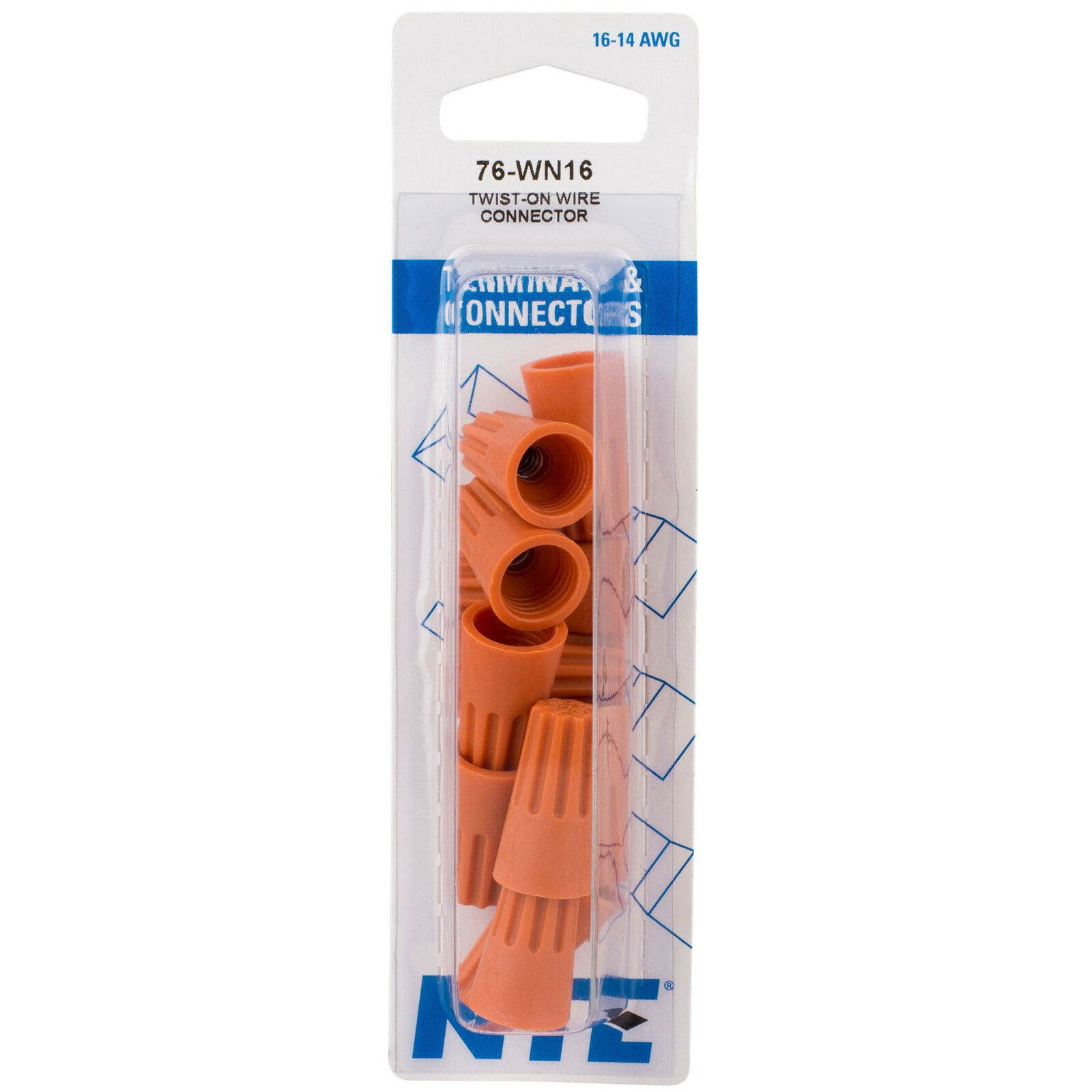 NTE 76-WN16 Twist On Wire Connector (16-14) AWG Orange with