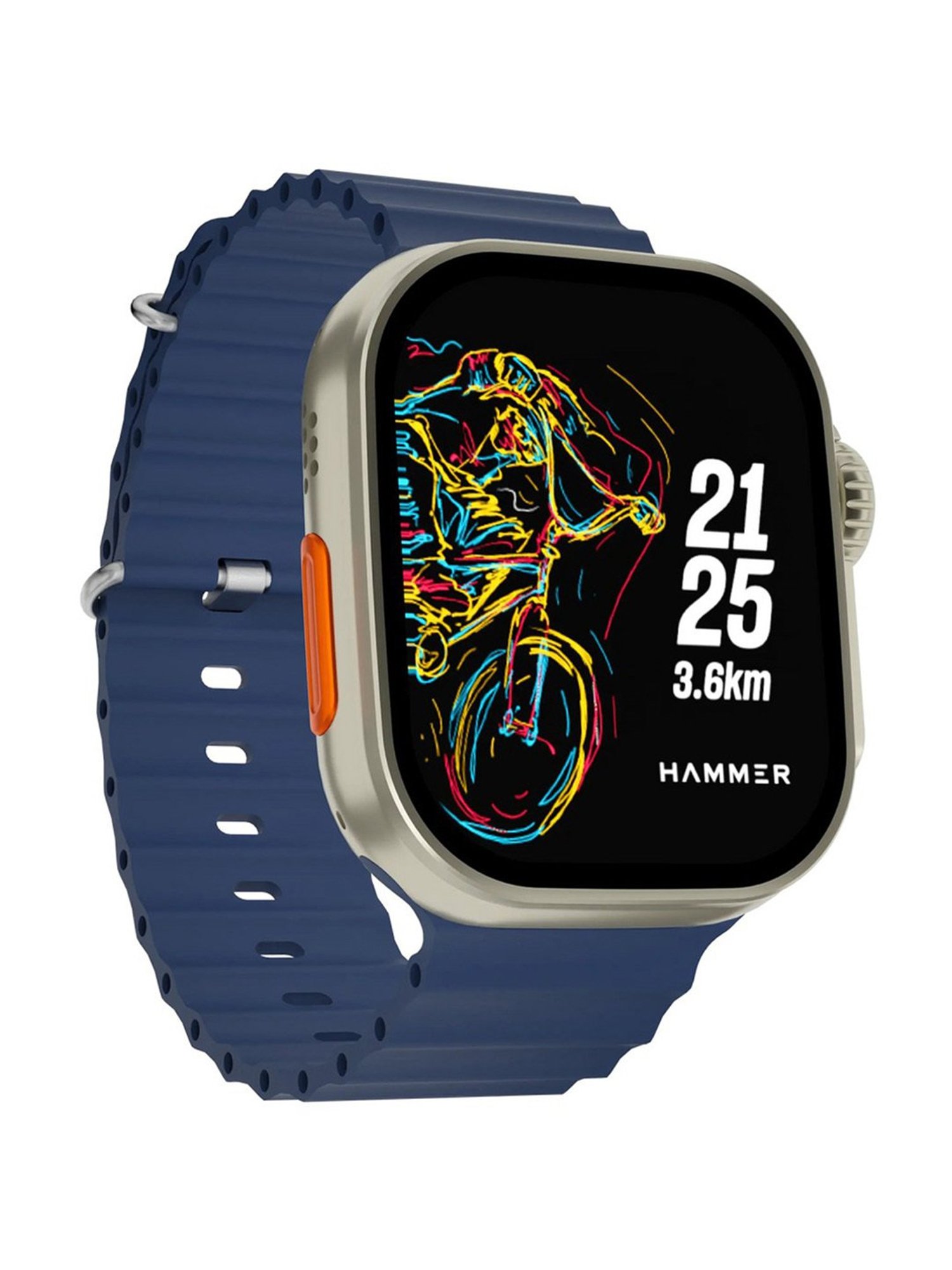 Hammer Active 2.0 Plus 2.1 inch HD Display BT Calling Smartwatch with Gesture Control (Blue)