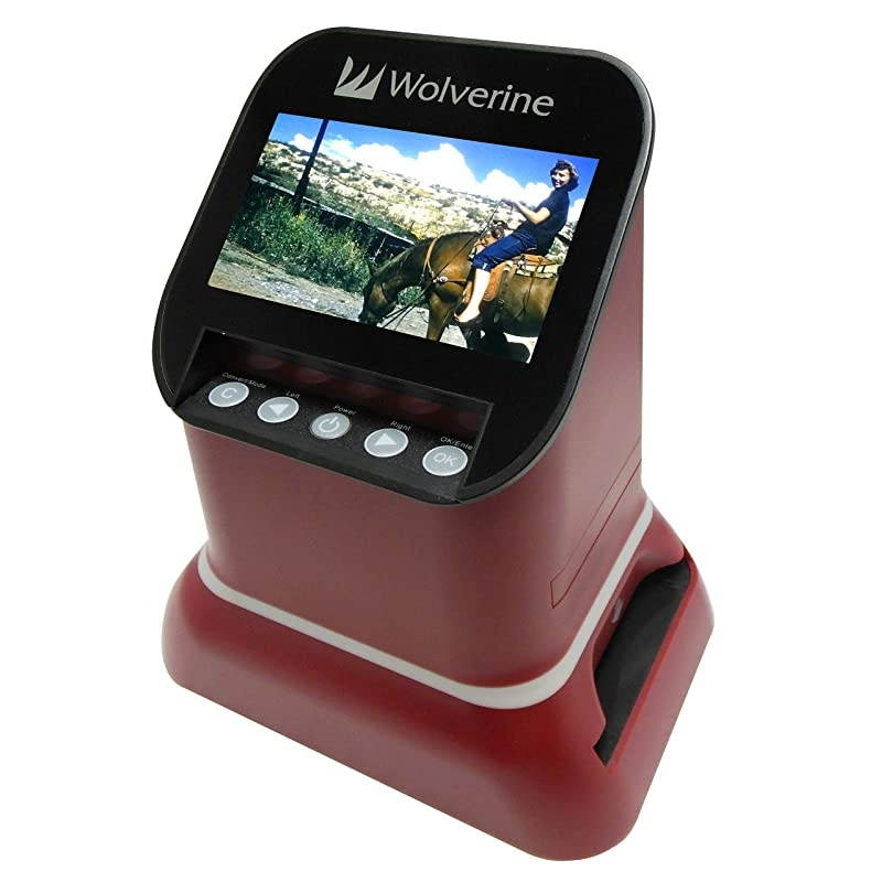 F2D Saturn Digital Film & Slide Scanner - Converts 120 Medium Format, 127 Film, Microfiche, 35mm Negatives & Slides to Digital - 4.3" LCD, 16GB SD Card, Z-Cloth & HDMI Cable Included (Red)