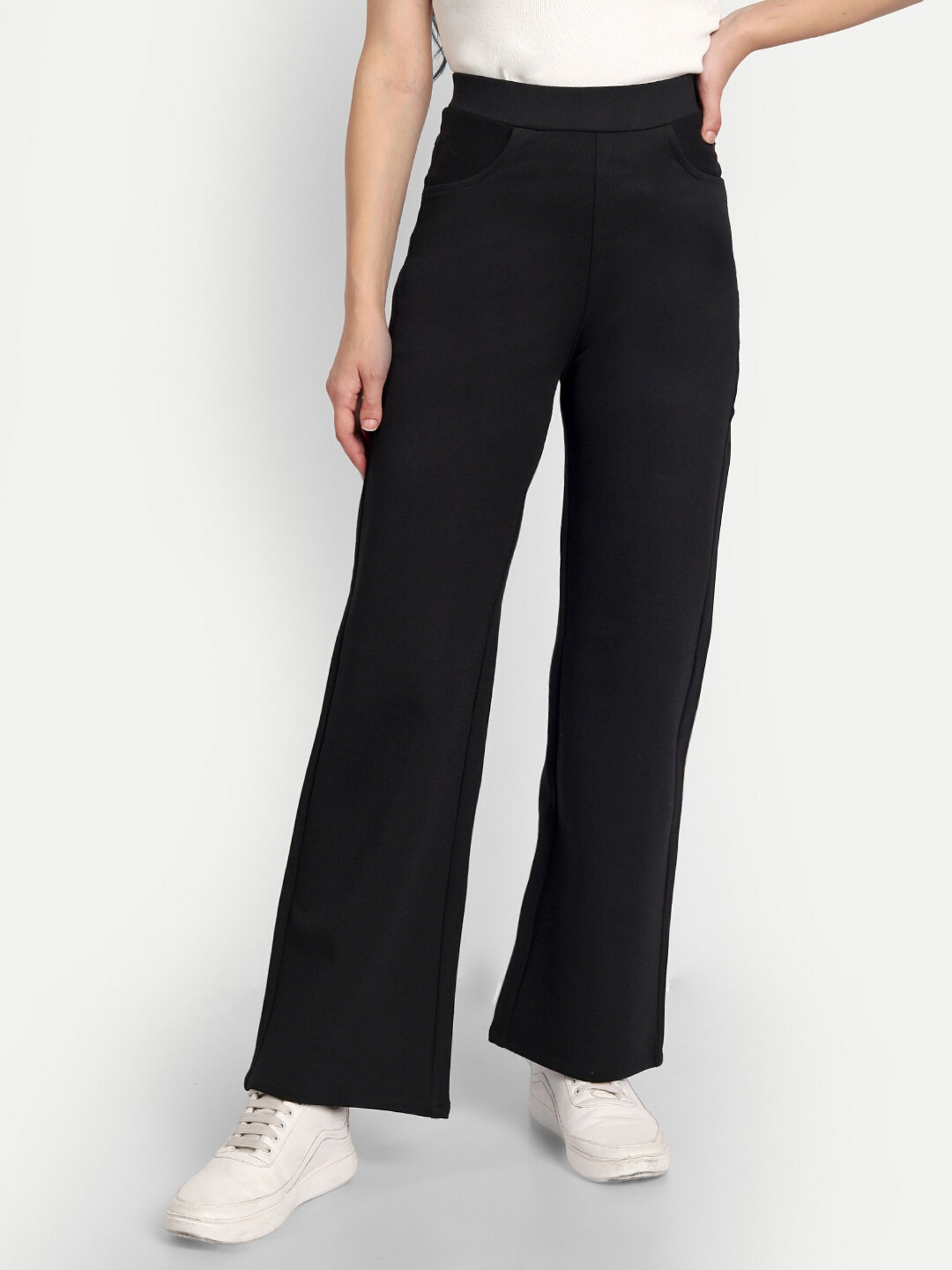 Broadstar Black Relaxed Fit High Rise Pants