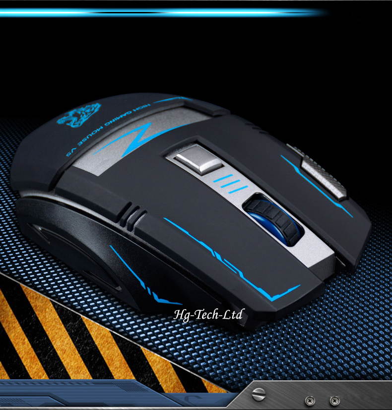 2.4G Wireless Rechargeable 2400DPI 6 Buttons Optical Usb Ergonomic Gaming Mouse