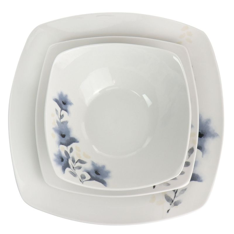 Vremi 16 Piece Multicolor Porcelain Dinnerware Set with 4 Dinner Plates, 4 Dessert Plates, 4 Salad/Soup Bowls, & 4 Coffee/Tea Mugs