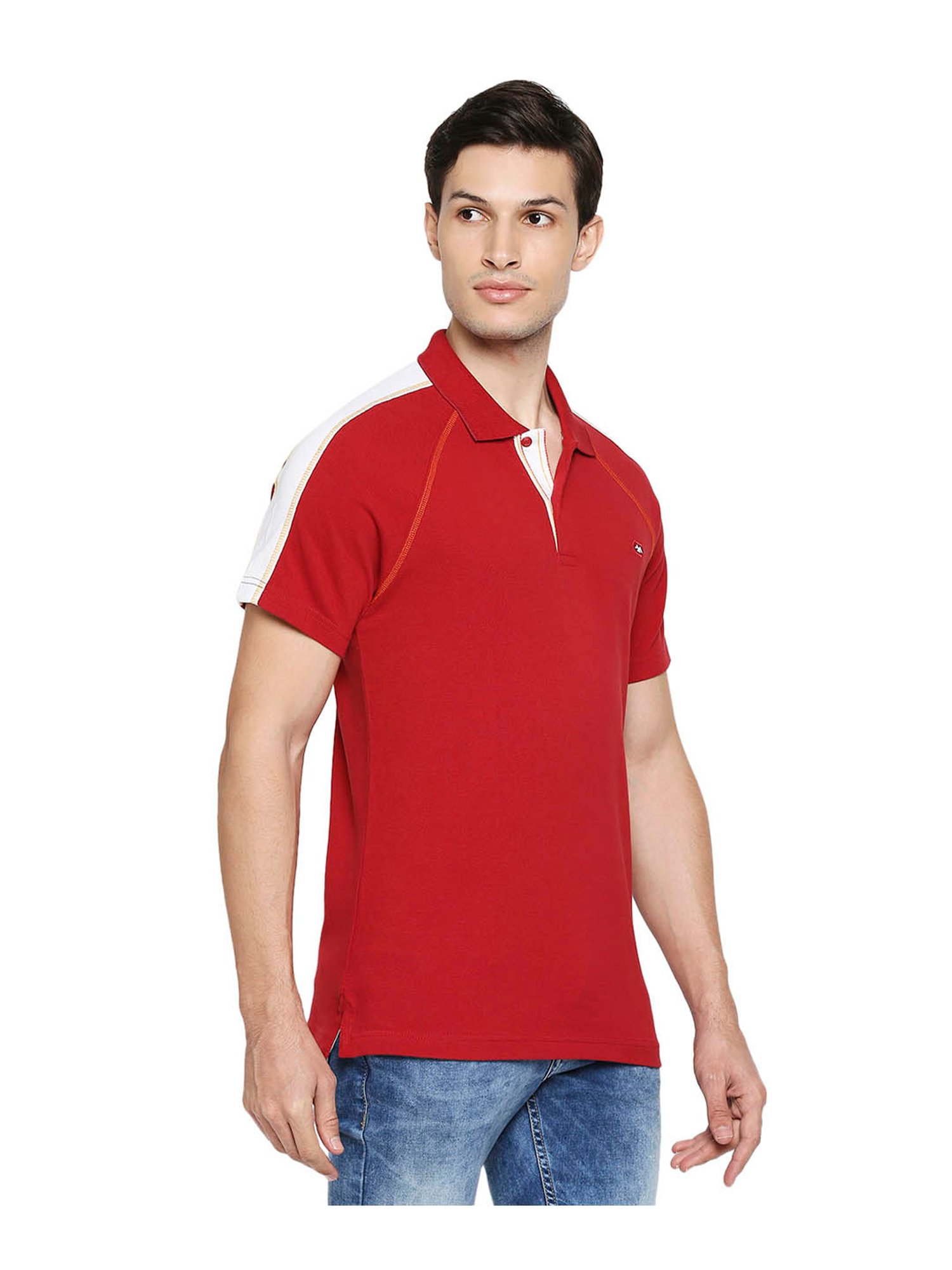 Mufti Red Slim Fit Polo T-Shirt