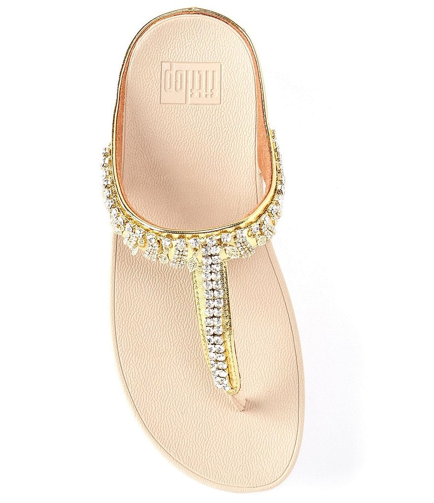 FitFlop Chandelier Crystal Embellished Toe Post Sandals