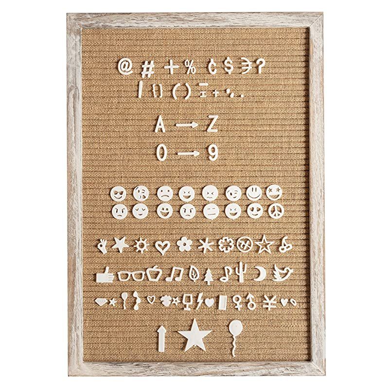 Letter Board The New Felt Letter Board 12x17 Inch Rustic Shabby Chic Wood Frame 374 Precut White Letters Script Words Emojis Wall Hook Canvas Bag Stand Changeable Message Board