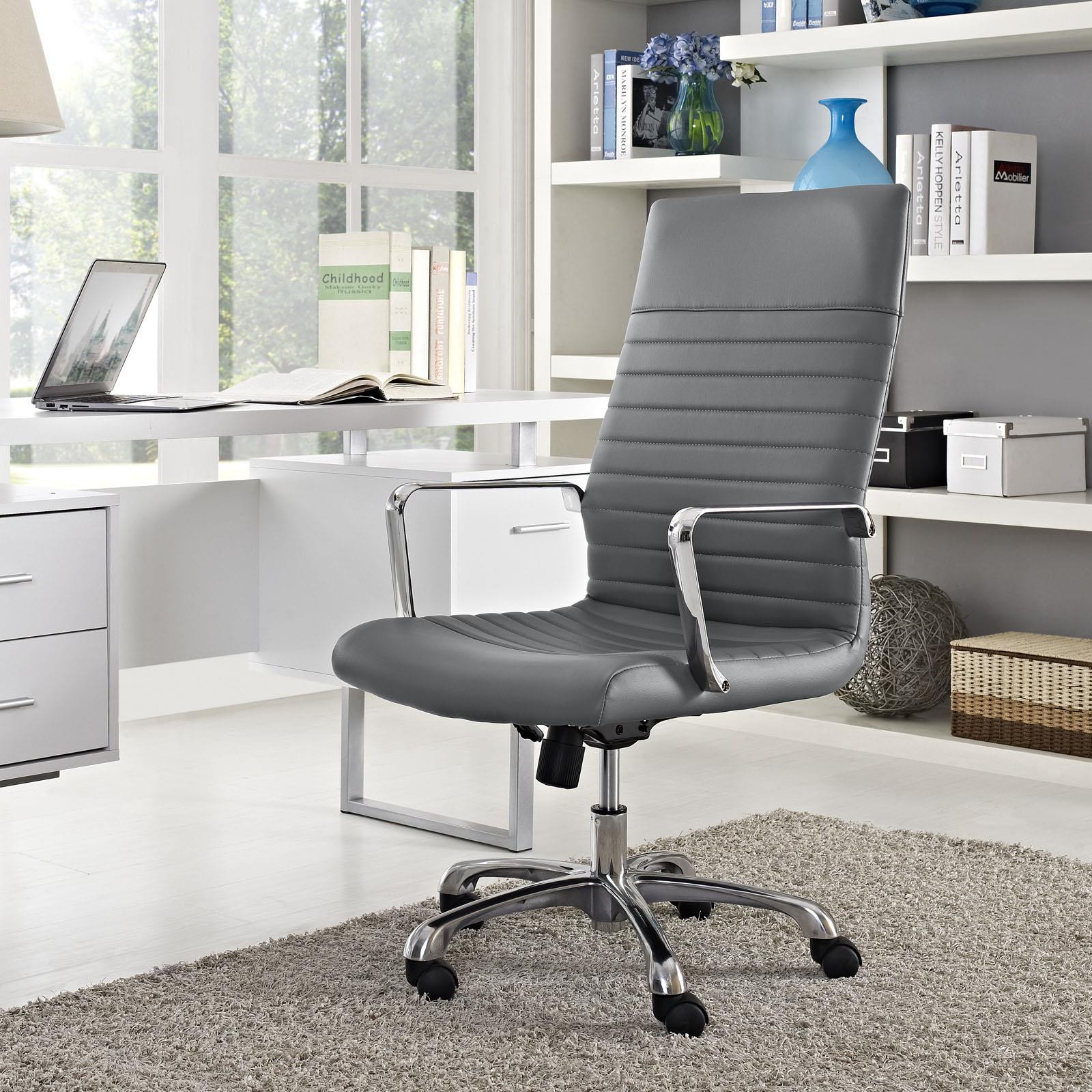 LexMod EEI-1061-GRY Finesse Highback Office Chair in Gray