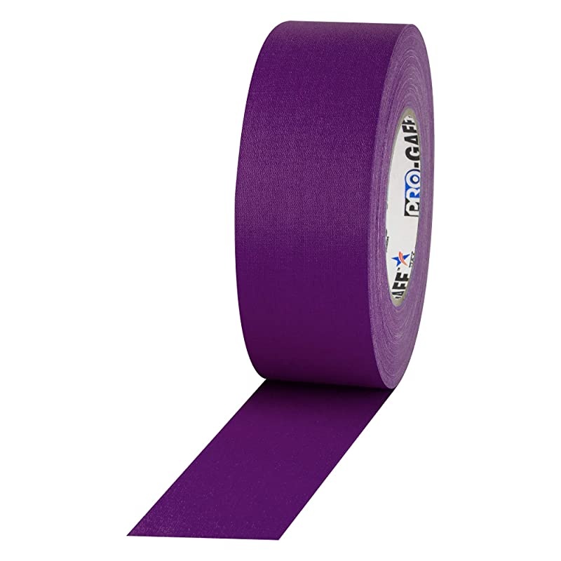 Pro Gaff Premium Matte Cloth Gaffers Tape With Rubber Adhesive 11 mils Thick 55 yds Length 2 Width Purple Pack of 1