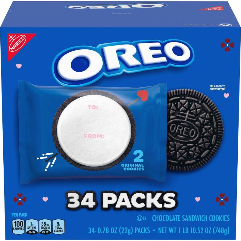 Oreo Valentines Multipack Chocolate Cookies - 34ct