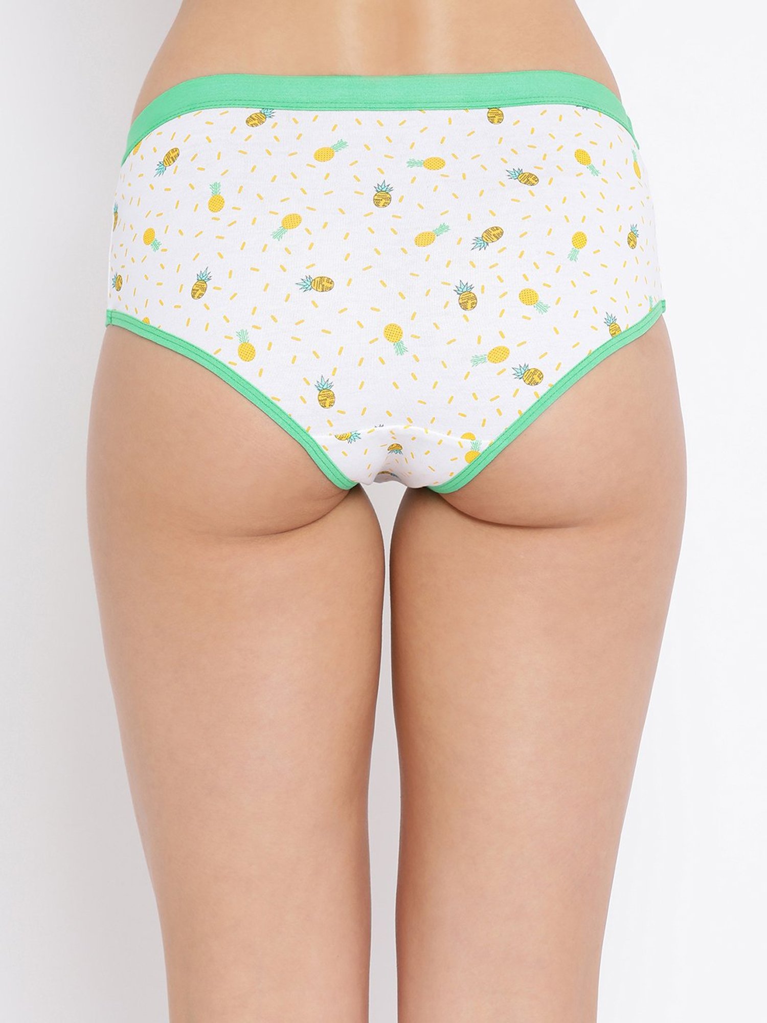 Clovia White Printed Hipster Panty