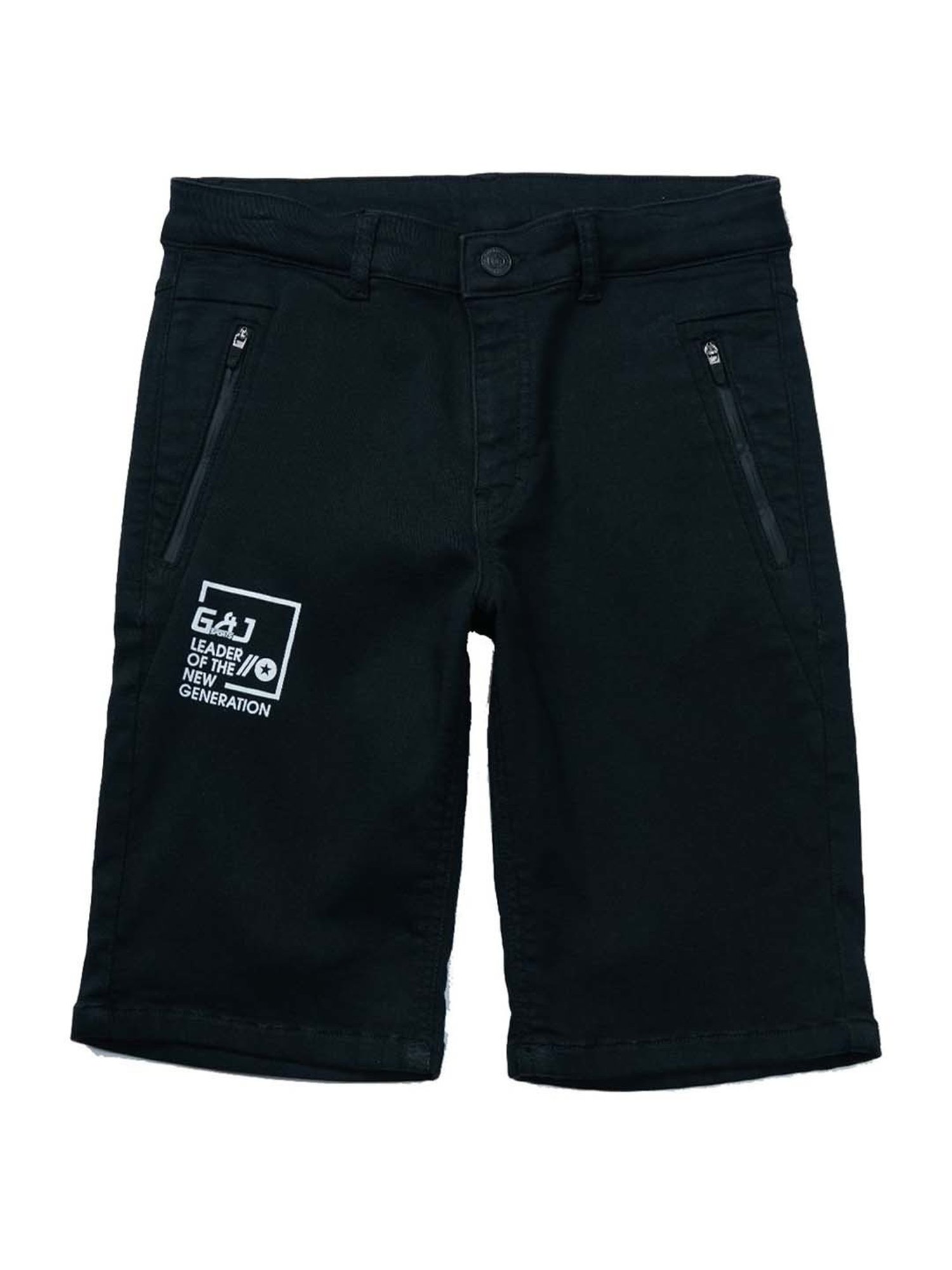 Gini & Jony Boys Black Printed Bermudas