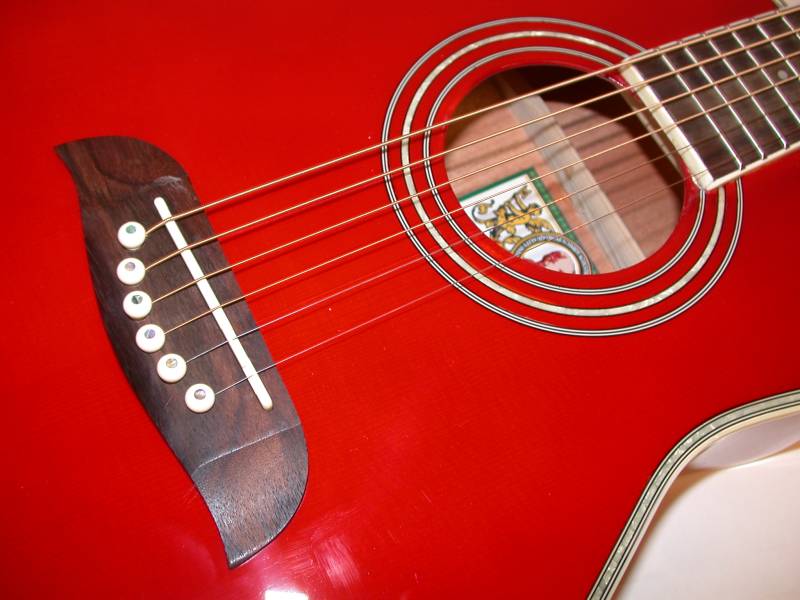Oscar Schmidt 1/2 Size Acoustic Guitar,Trans Red, OGHSTR