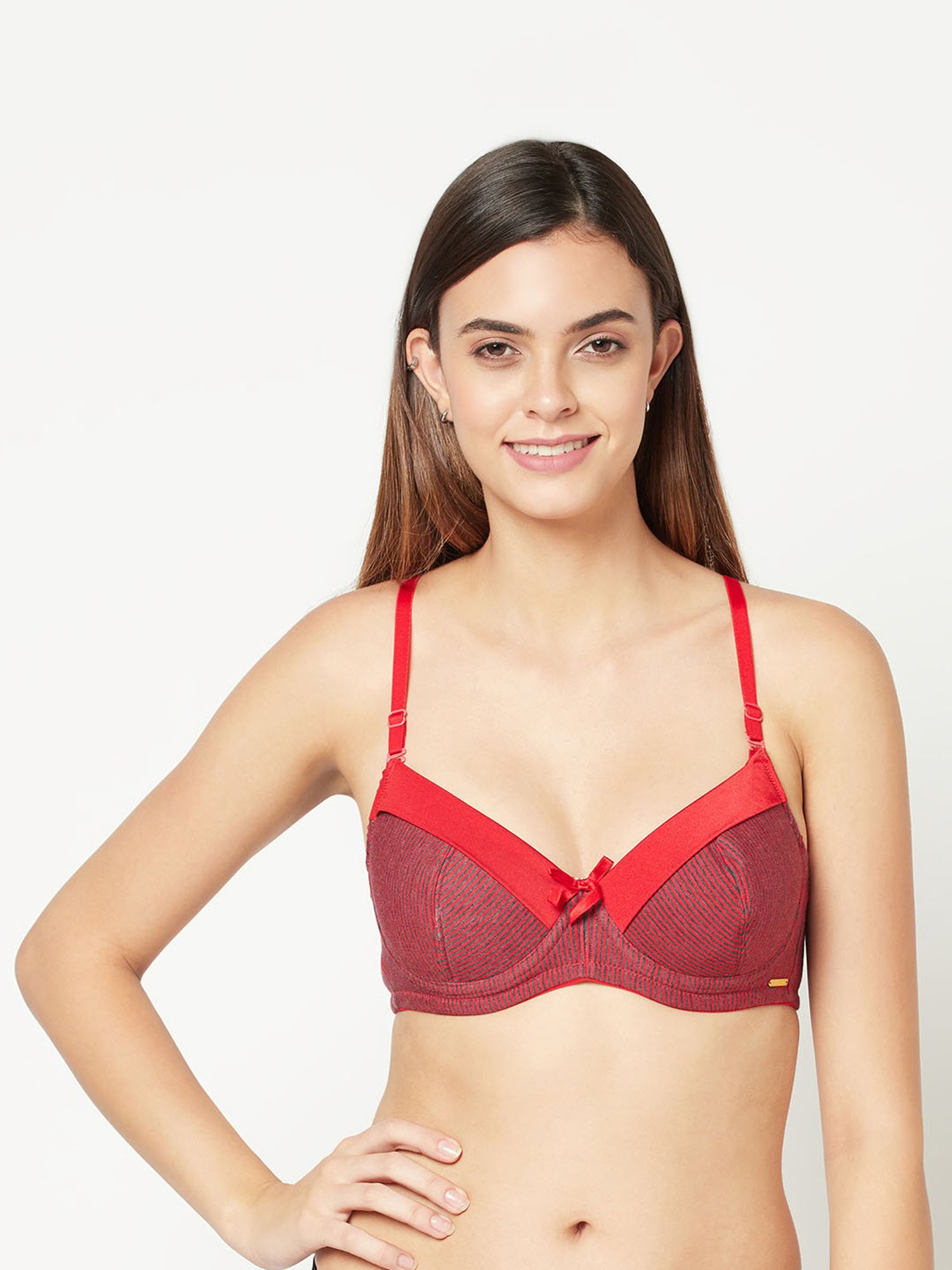 Da Intimo Red Under Wired Non Padded Full Coverage Bra