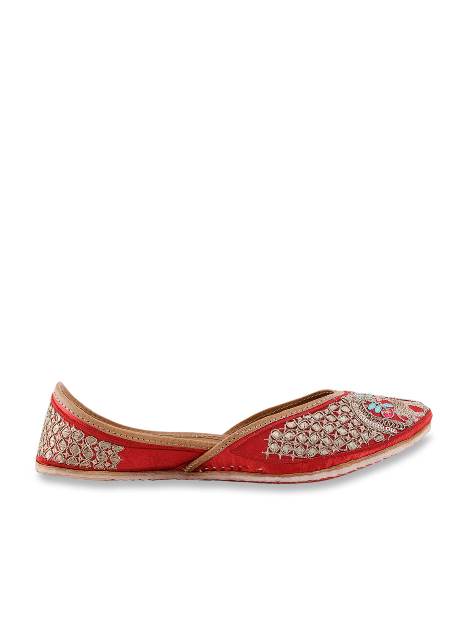 Glam Story Women's Gazelle Red Ethnic Juttis