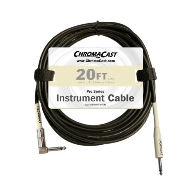 chromacast vanilla cream 20feet pro series instrument cable, anglestraight ccpscblsa20vc