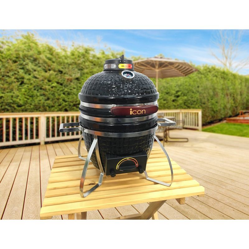 Vision I-CON 101 Electric and Charcoal Kamado Grill - Black