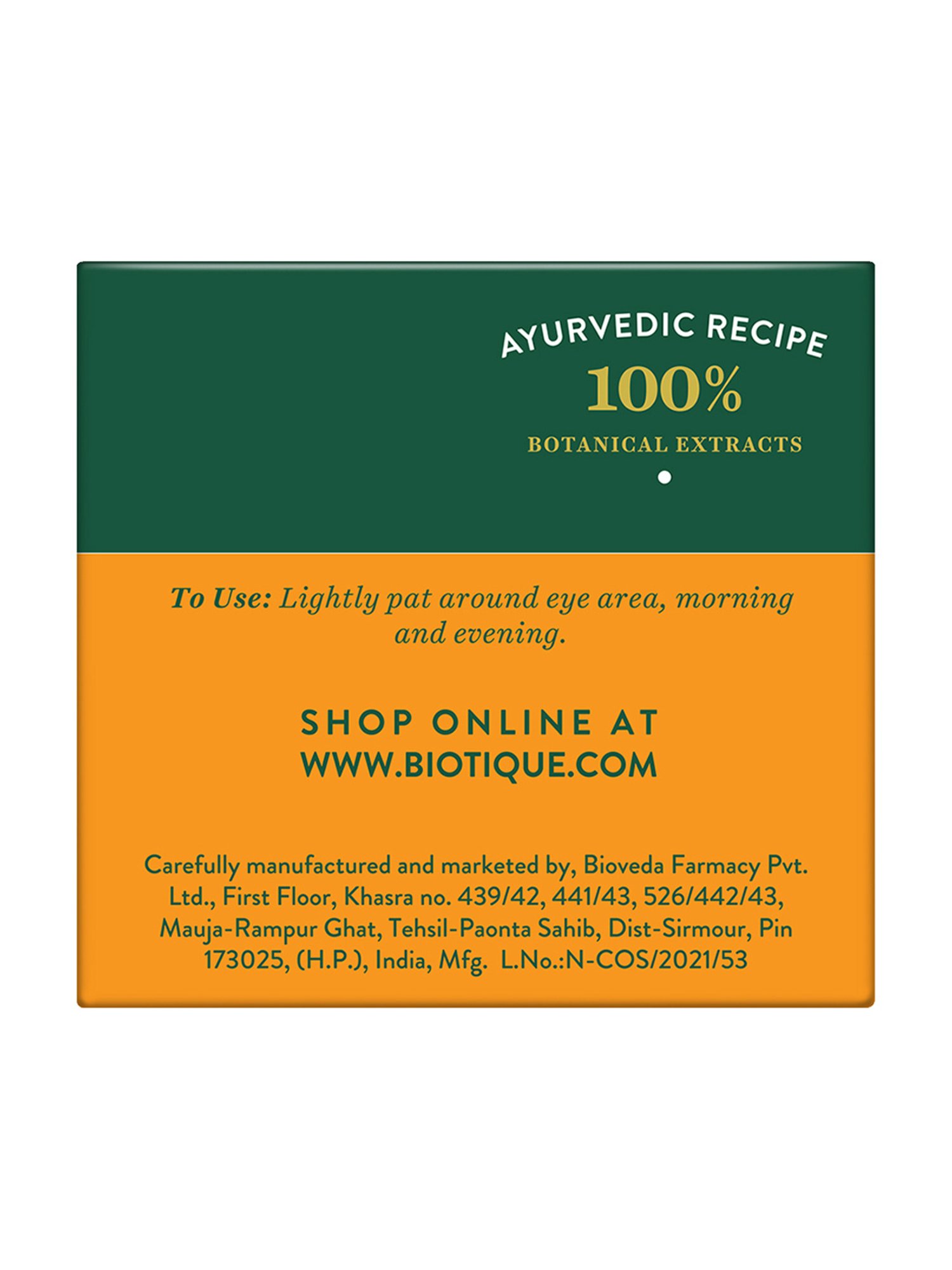 BIOTIQUE Almond Anti-Ageing Eye Cream - 15 gm