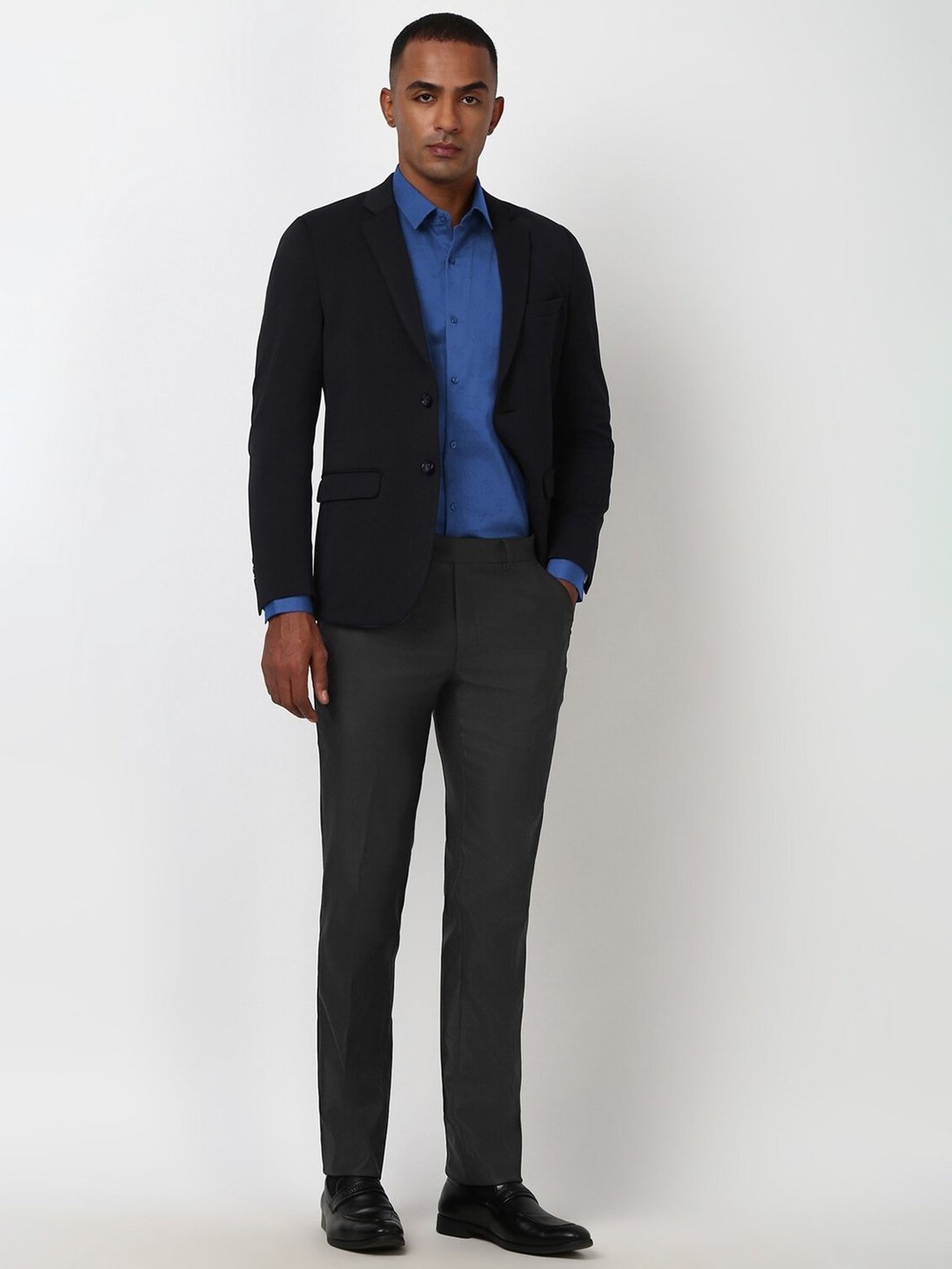 Vastramay Black Regular Fit Blazer