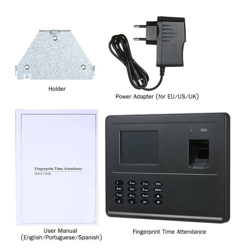 Biometric Fingerprint Attendance Machine 2.8" TFT LCD Display USB Fingerprint Attendance System Time Clock Employee Checking-in Recorder