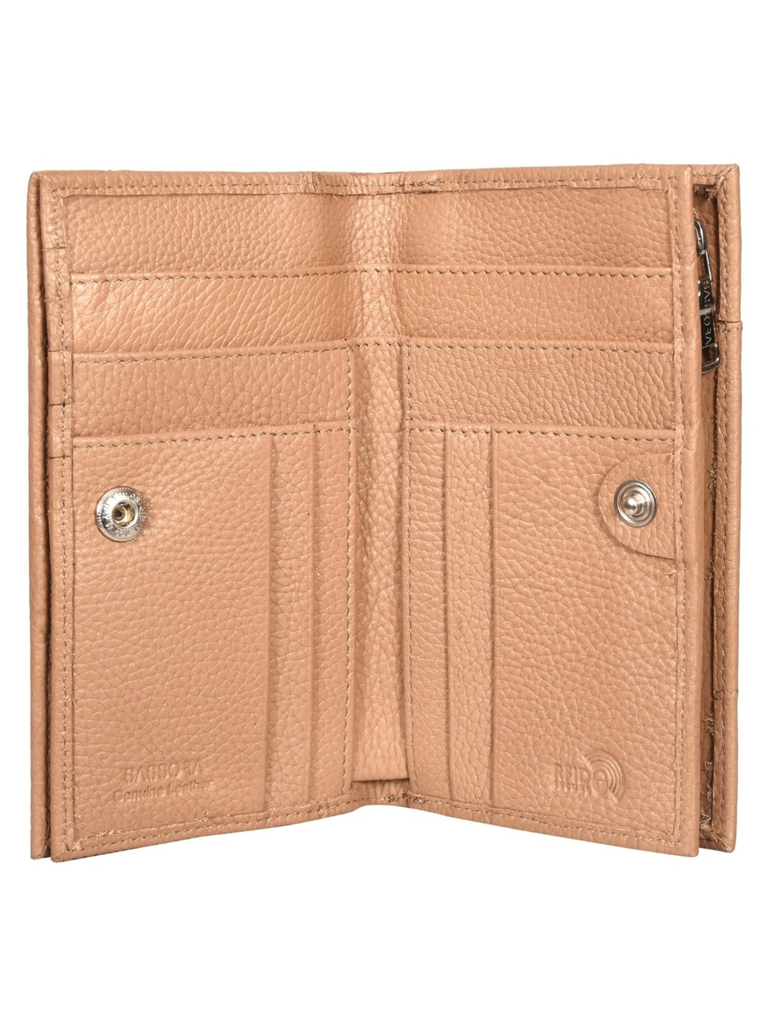 SASSORA EBONY Beige Leather Wallet