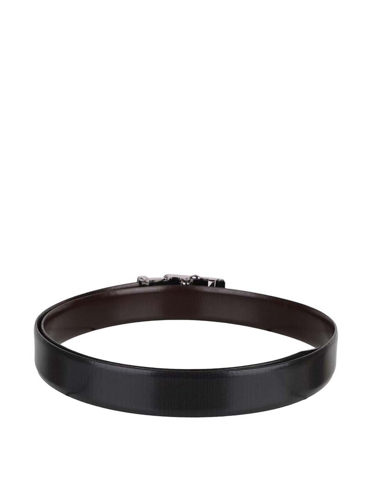 Kara Black Faux Leather Reversible Belt  for Men