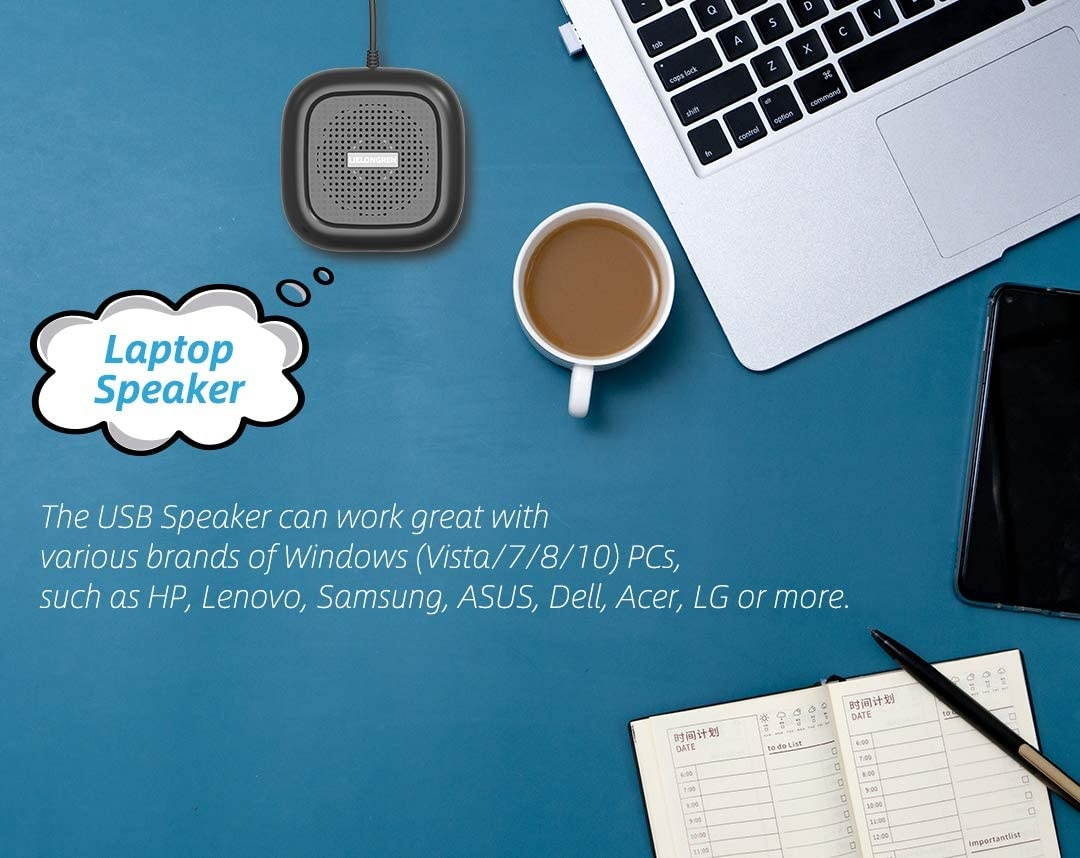 USB Computer Speaker, PC Speakers for Desktop Computer, Small Laptop Speaker with Hi-Quality Sound, Loud Volume and Rich Bass