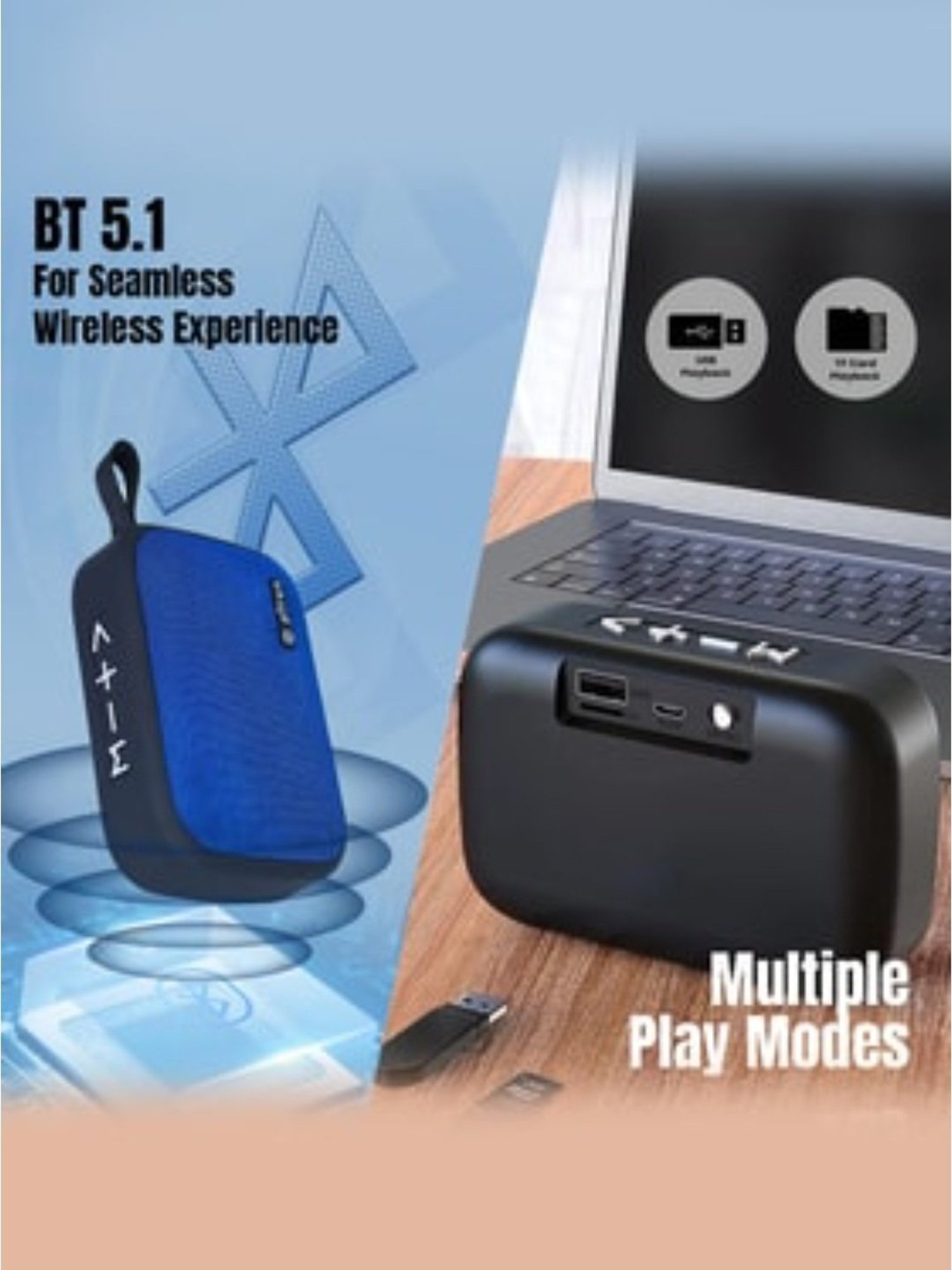 PTron Newly Launched Musicbot Lite 5W Mini Bluetooth Speaker with 6Hrs Playtime (Blue)