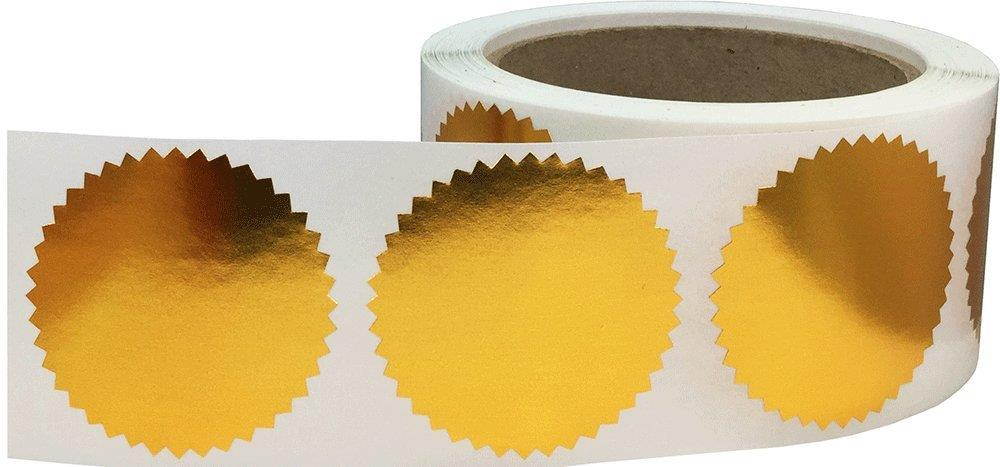 Envelope Package Seals Serrated Edge Color Coding Labels Metallic Bronze Certificate Award Stickers 2 Inch Round 500 Total Adhesive Stickers