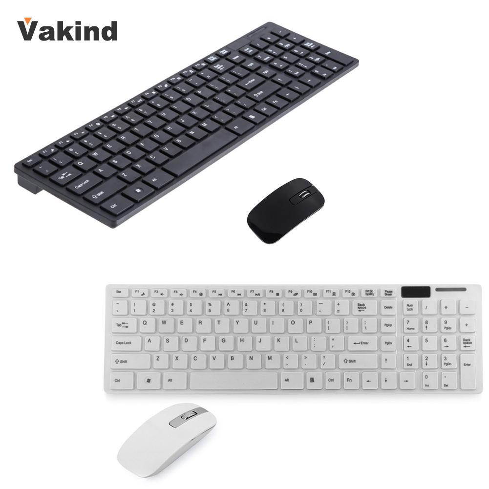 2.4GHz Ultra-thin Optical Wireless Keyboard and Mouse Combo Kit with USB Receiver and Keypad Film for PC Computer