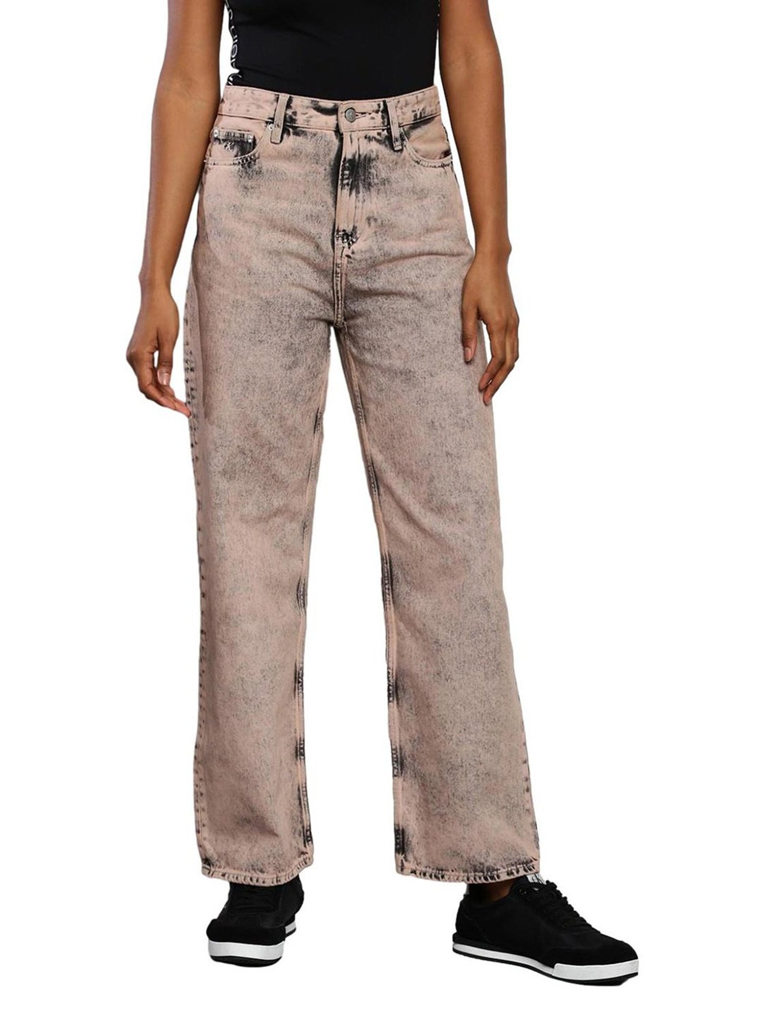 Calvin Klein Jeans Regular Denim Medium Lightly Washed High Rise Jeans