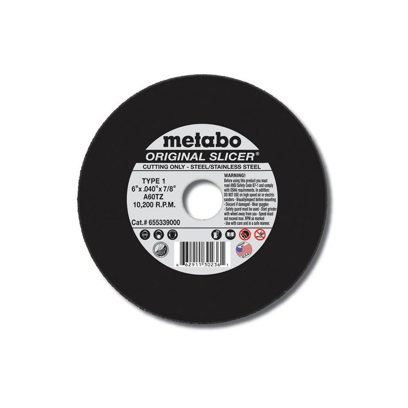 Metabo 655339000 6 in. x 0.040 in. A60TZ Type 1 SLICER Cutting Wheels (50 Pc)