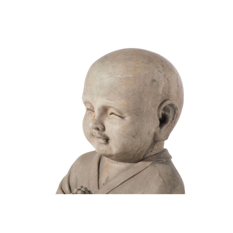 15.75" Indoor/Outdoor Resin Praying Buddha Garden Statue Brown - Alfresco Home LLC