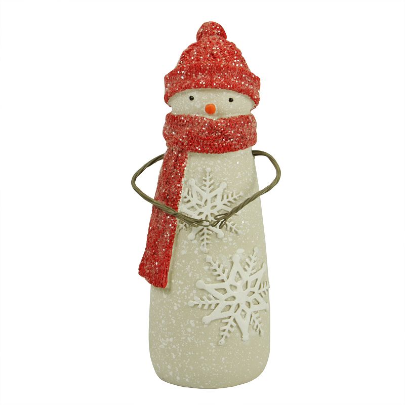 Diva At Home 9.5" White and Red Snowman Christmas Tabletop Figure