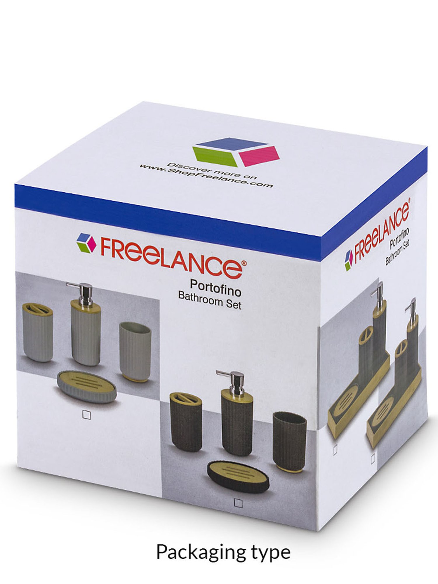 Freelance Blue SAN material (Styrene Acrylonitrile) Set of 4 Bathroom Accessories