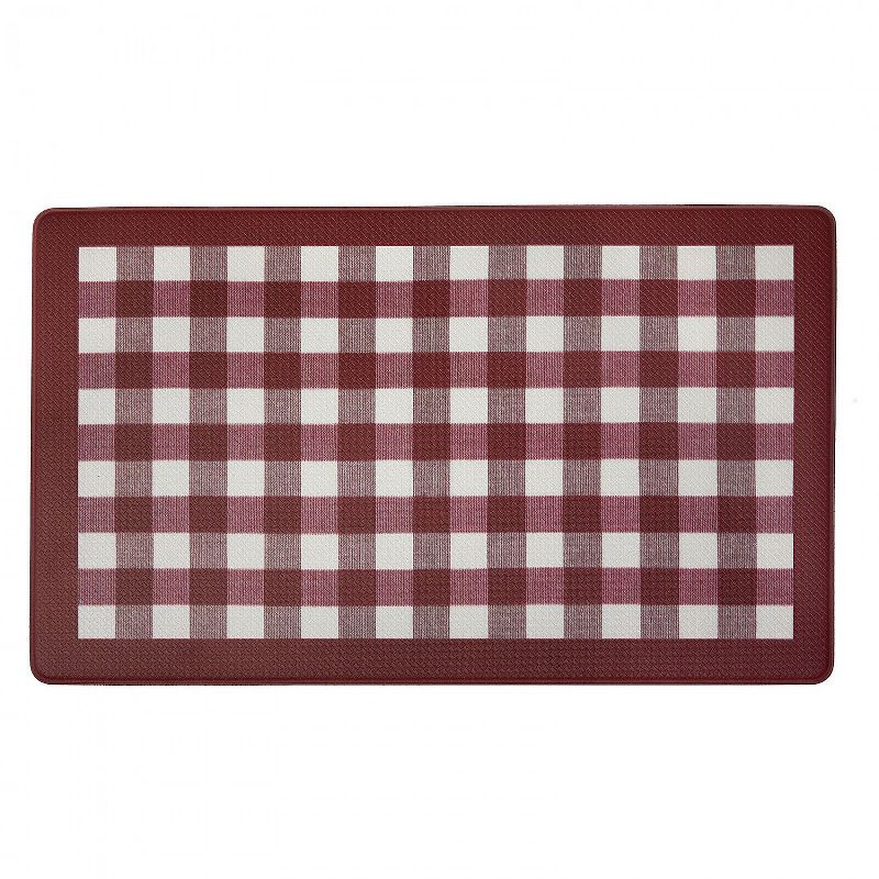 1'5"x2'5" Rectangle Plaid Floor Mat Red - GoodGram