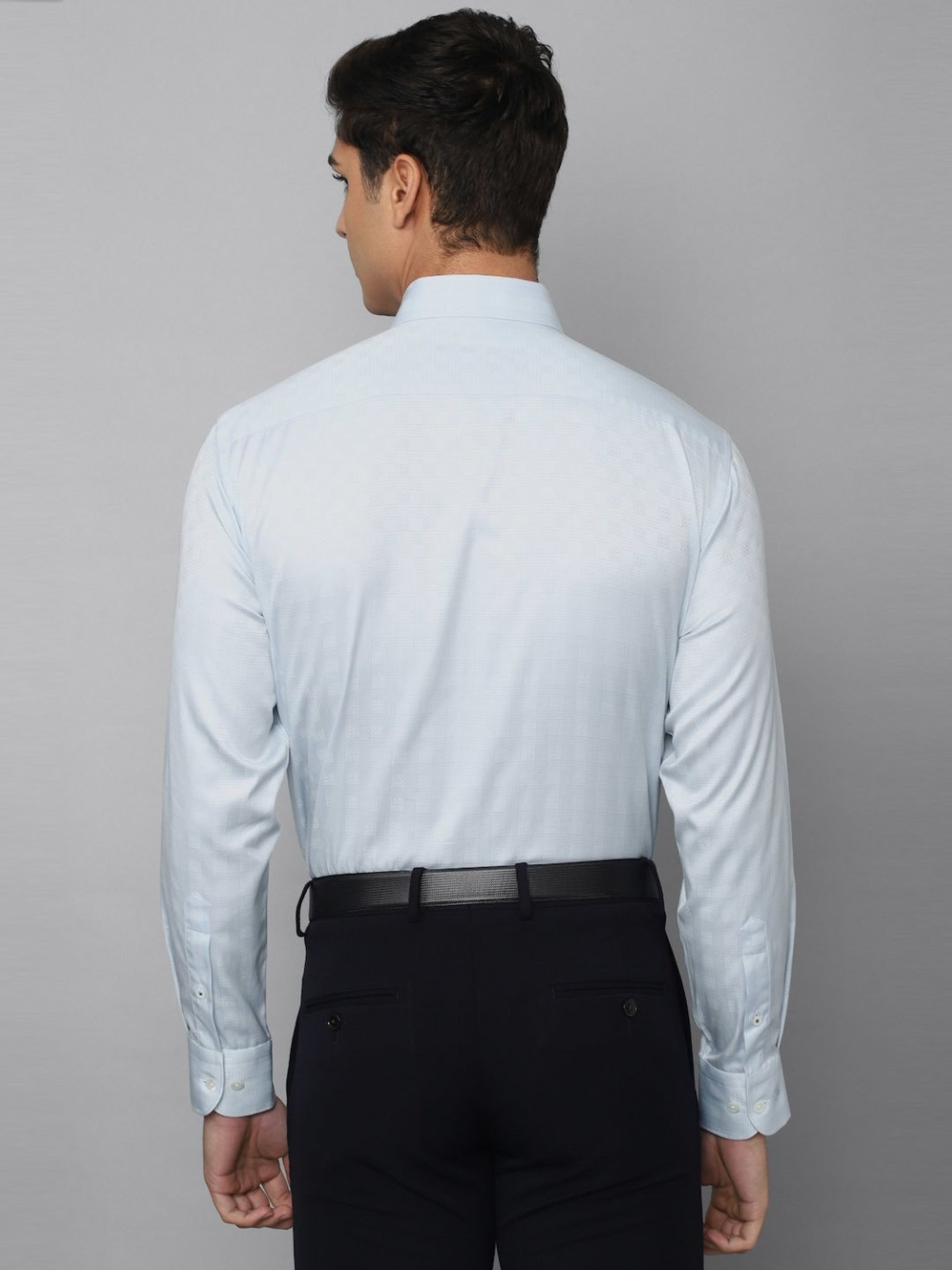 Luxure By Louis Philippe Blue Cotton Regular Fit Checks Shirt