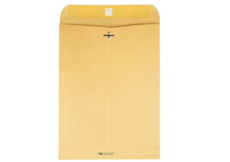 Quality Park Clasp Envelope 9 1/4 x 14 1/2 28lb Brown Kraft 100/Box 37894