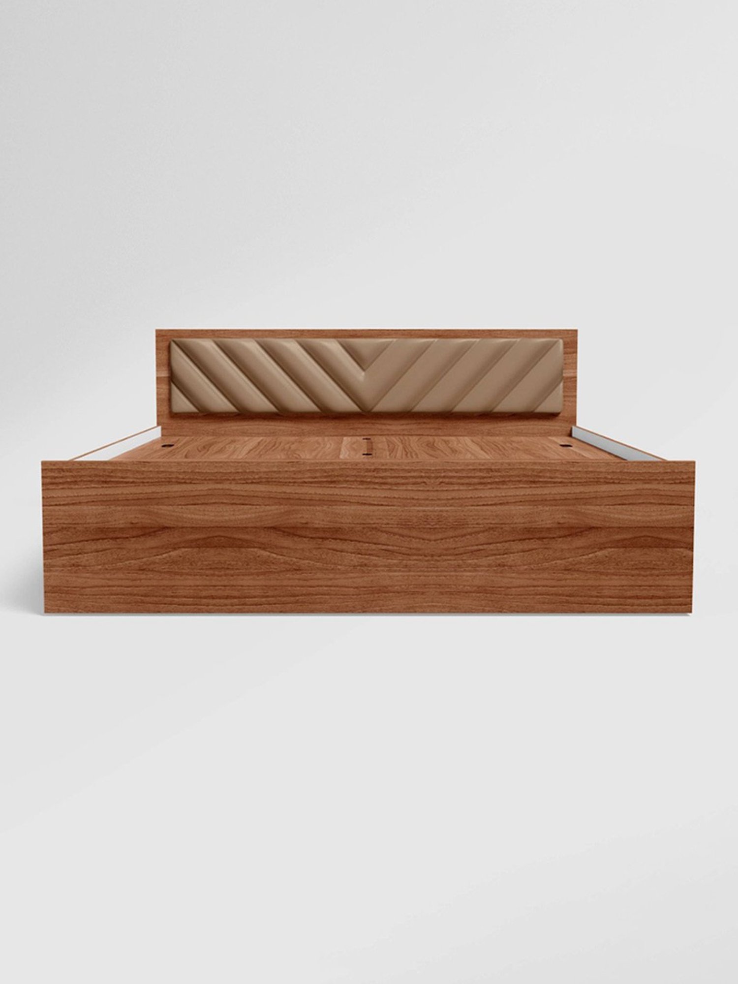 Godrej Interio Alina Walnut Engineered Wood Queen Bed